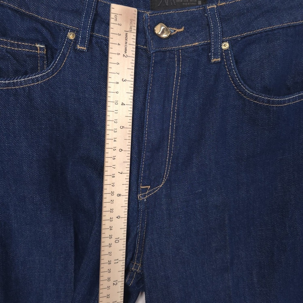 ZARA Women's Wide Leg Jeans US 6 EU 38 High Waist Blue Dark - Picture 5 of 11